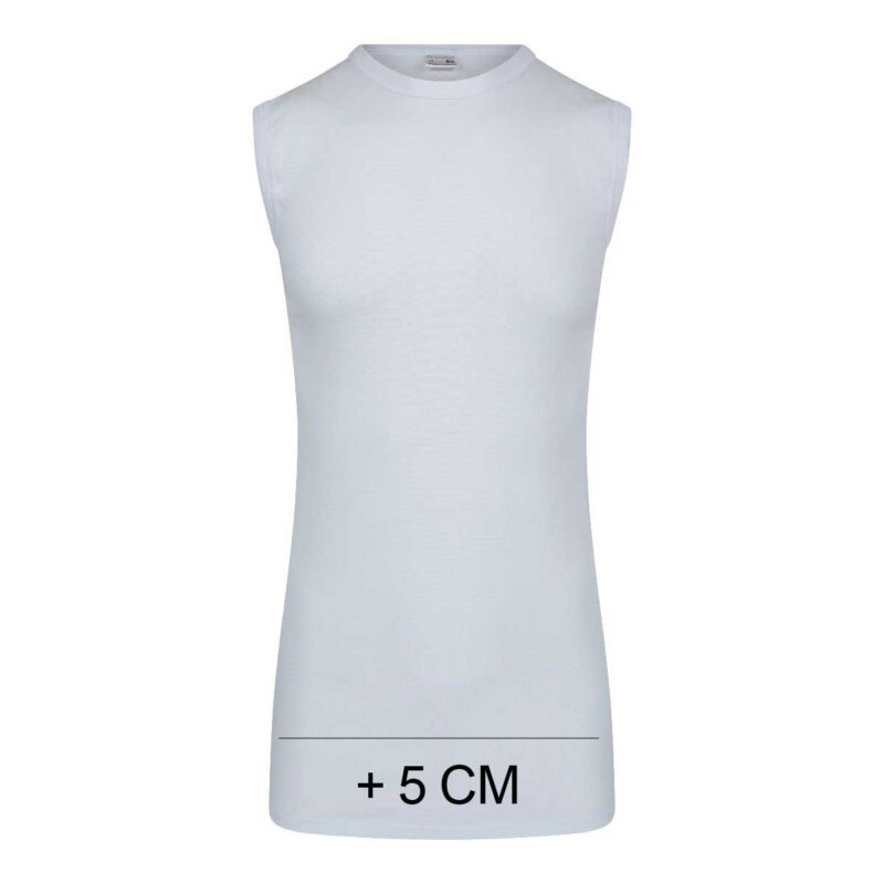 Beeren Heren Extra Lang Mouwloos T-Shirt Wit