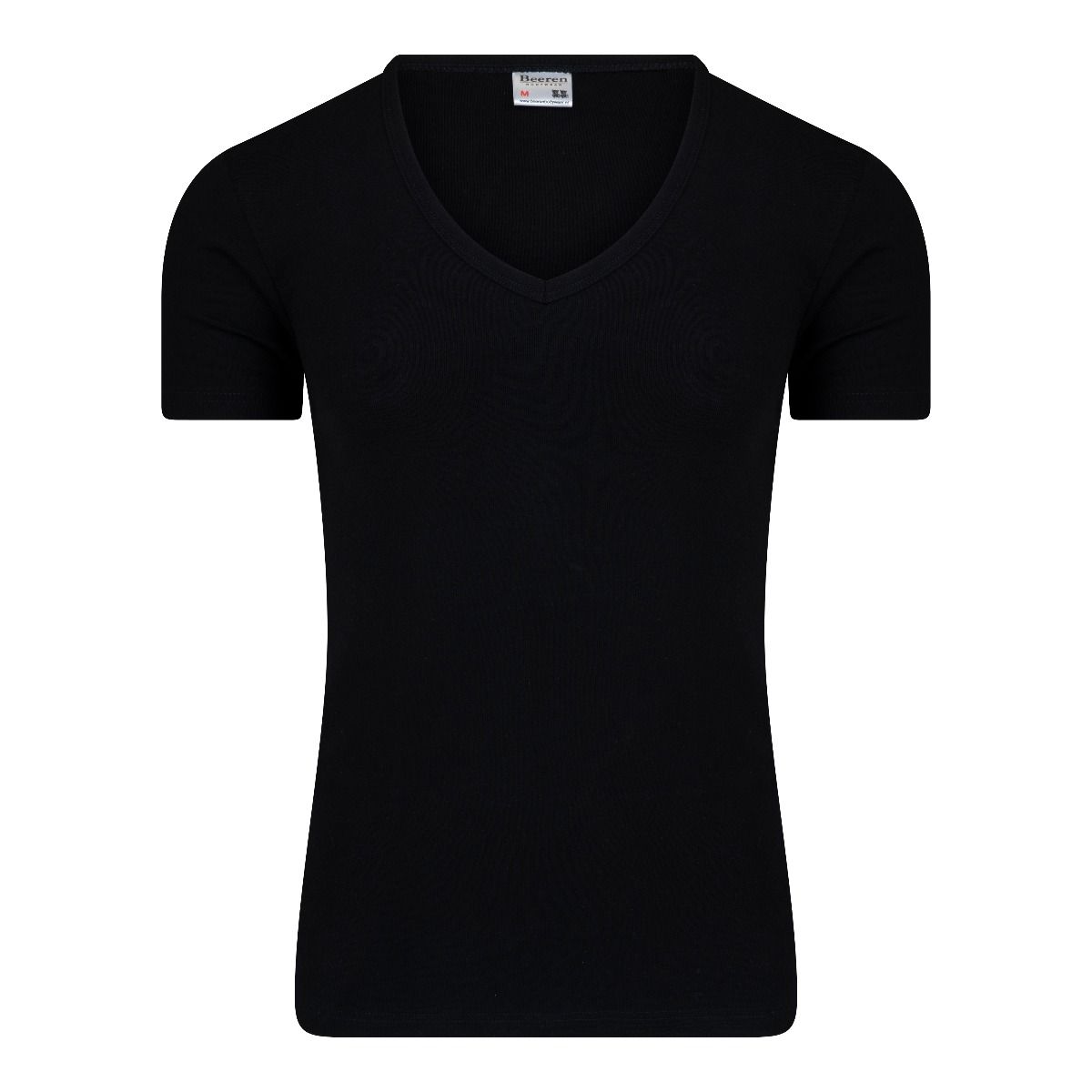 Beeren Heren T-Shirt Zwart Diepe V Hals M3000