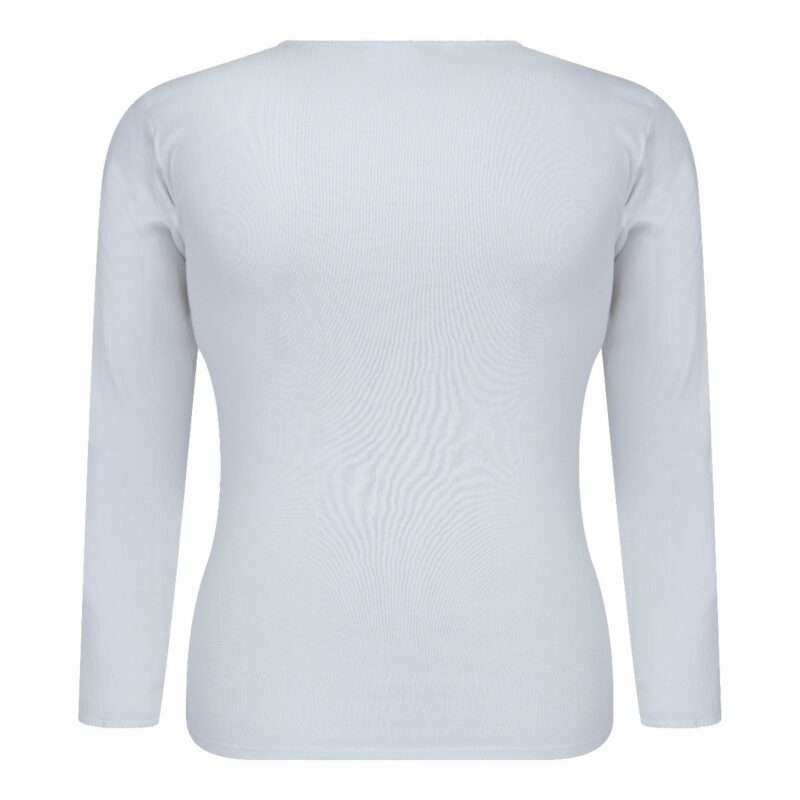 Dames Onderblouse (Shirt) M3000 Wit Lange Mouwen - Afbeelding 2