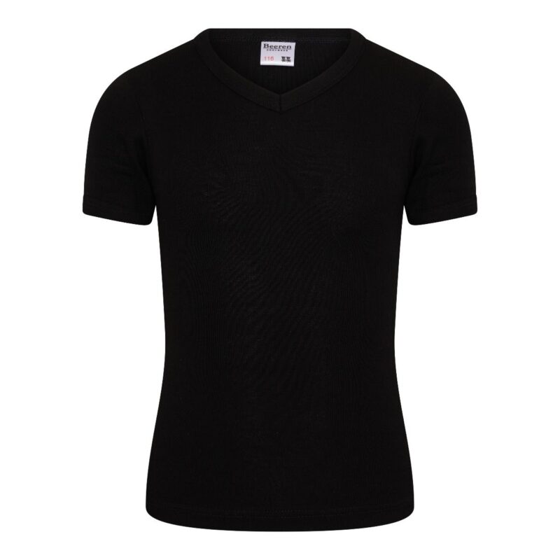 Beeren Jongens Shirt V-Hals Korte Mouwen M3000 Zwart