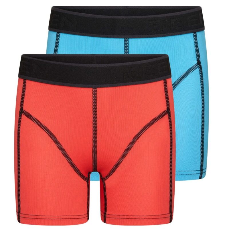 Beeren 2-Pack Mix & Match Jongens Boxershorts Uni Koraal Turqouise