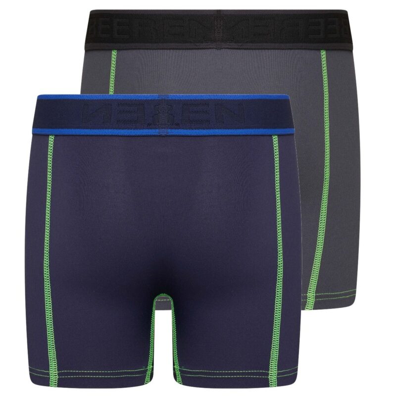 Beeren 2-Pack Mix&Match Jongens boxershorts Uni D.Blauw/Grijs - Afbeelding 2