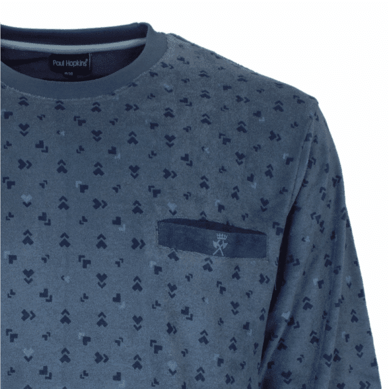 Paul Hopkins Badstof Heren Pyjama Insignia Blue - Afbeelding 2
