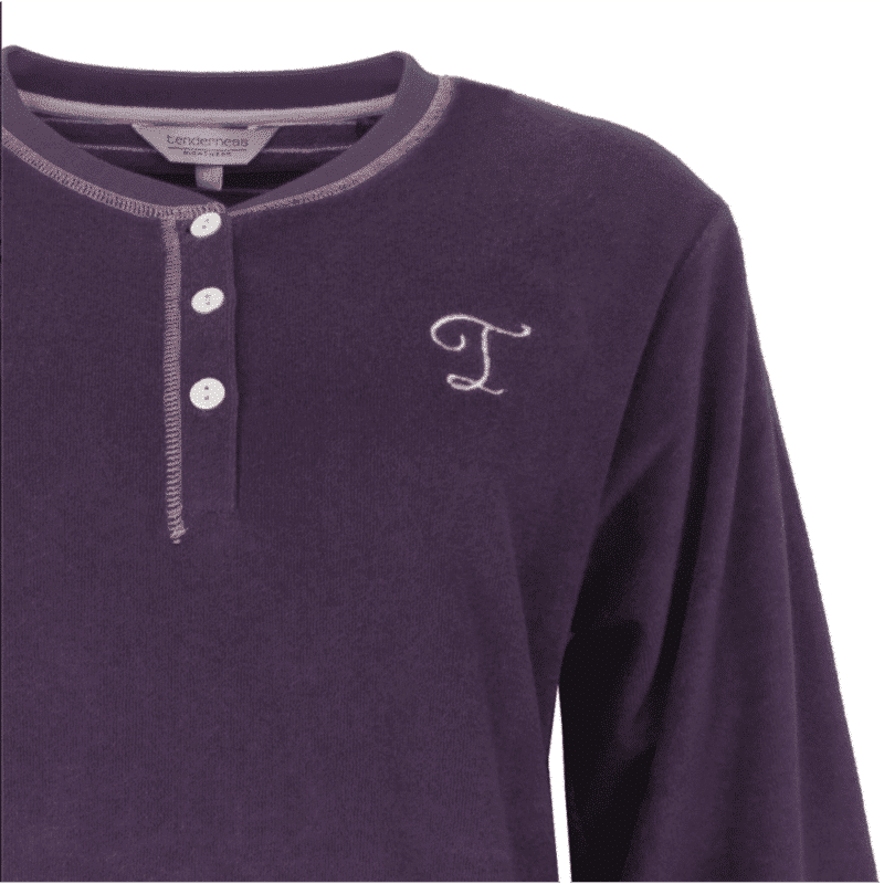 Tenderness Badstof Dames Pyjama Grape Purple - Afbeelding 2