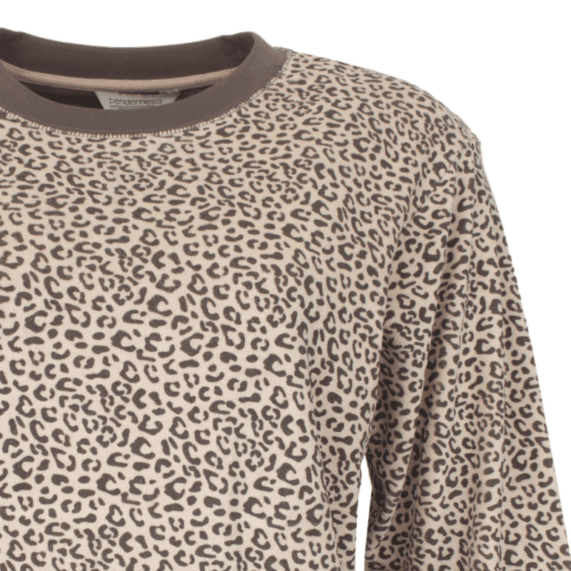 Tenderness Badstof Dames Pyjama Rabbit Brown - Afbeelding 2