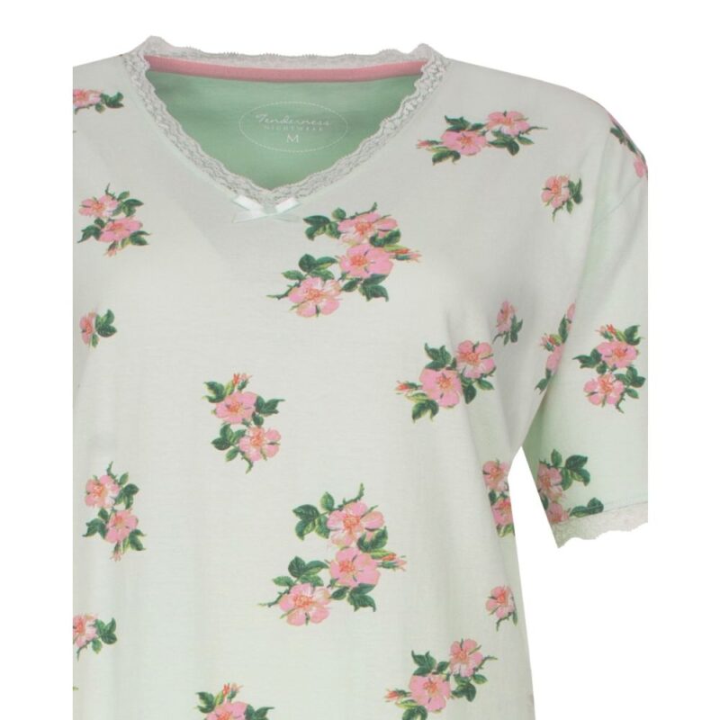 Tenderness tricot nachthemd korte mouwen cameo green - Afbeelding 2