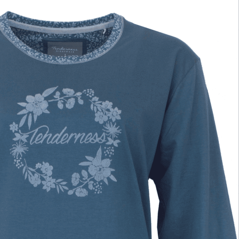 Tenderness Tricot Dames Nachthemd Petrol - Afbeelding 2