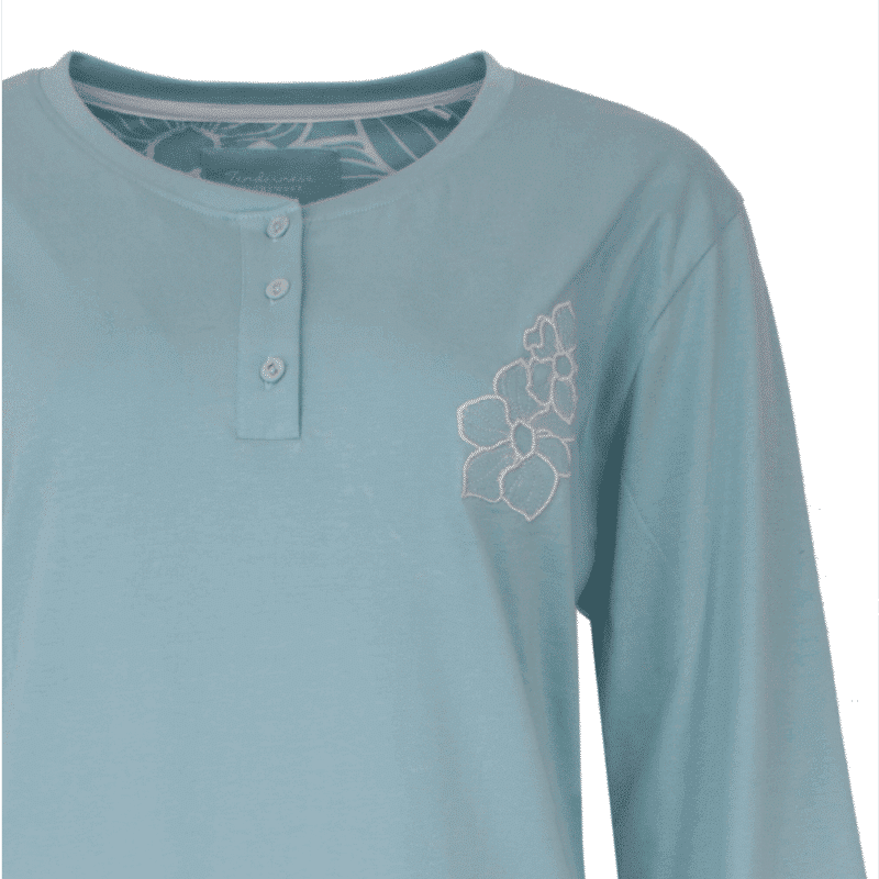 Tenderness Tricot Dames Nachthemd Aqua Blue - Afbeelding 2