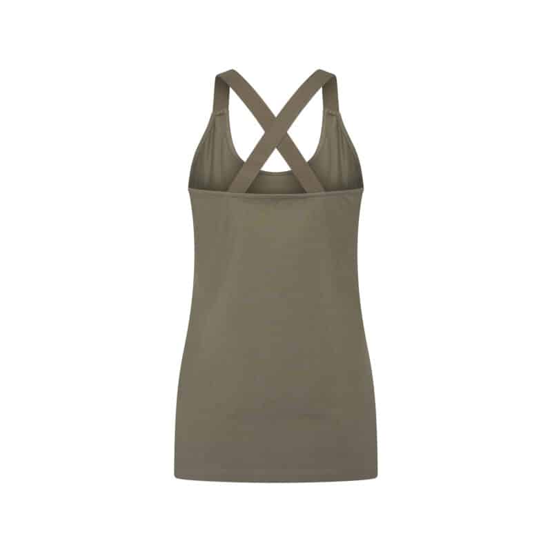 Beeren Cotton Stretch Dames Top gekruiste bandjes Celine Groen - Afbeelding 3