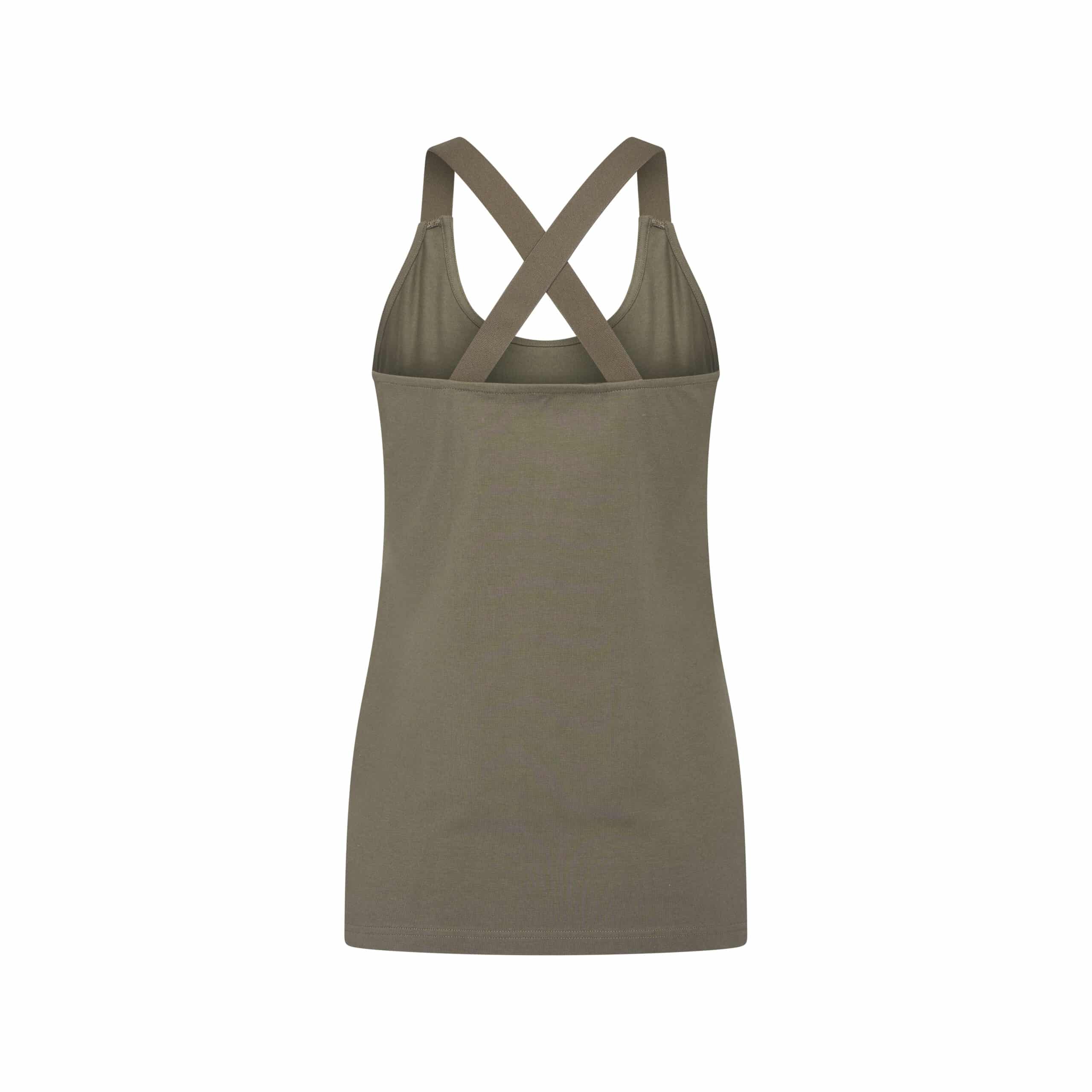 Beeren Cotton Stretch Dames Top gekruiste bandjes Celine Groen - Afbeelding 3