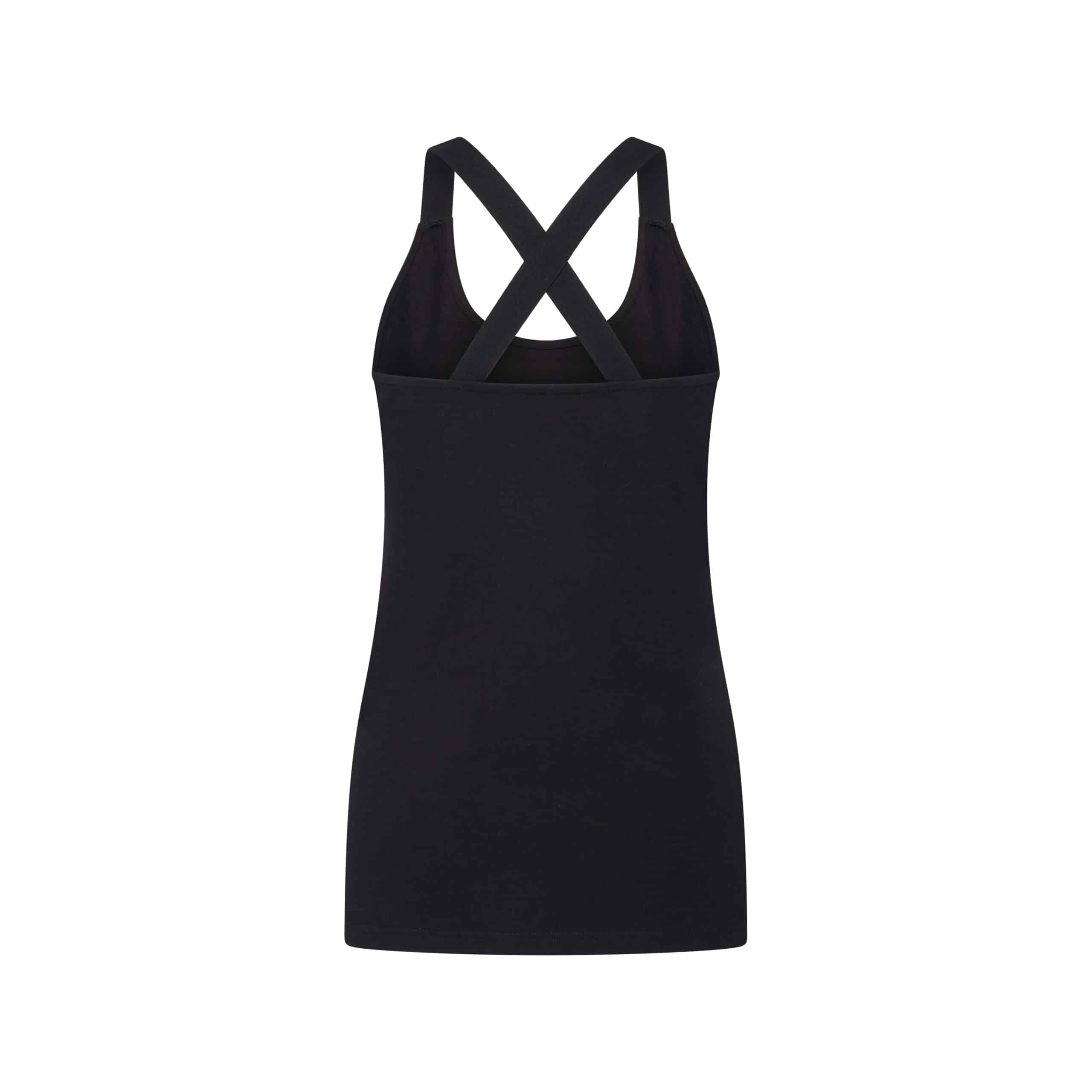 Beeren Cotton Stretch Dames Top gekruiste bandjes Celine Zwart - Afbeelding 3