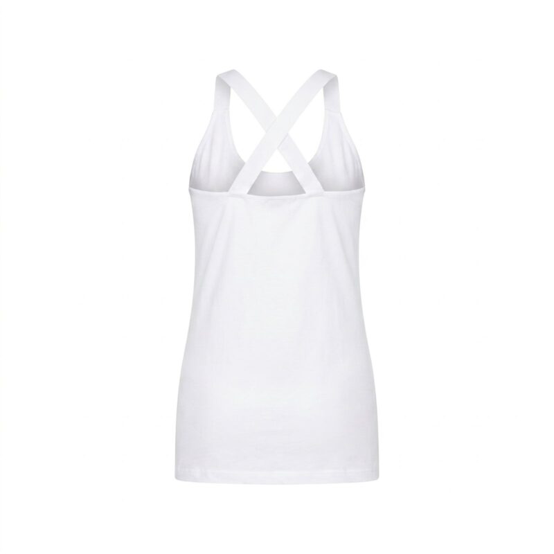 Beeren Cotton Stretch Dames Top gekruiste bandjes Celine Wit - Afbeelding 3