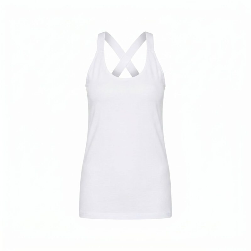 Beeren Cotton Stretch Dames Top gekruiste bandjes Celine Wit